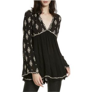 Free people Diamond Embroidered Smock Top
